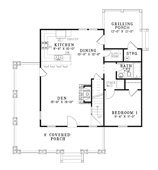 House Design - Country Floor Plan - Main Floor Plan #17-3345