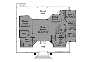Floor Plan - Main Floor for Cottage House Plan #115-132 - 3 bed, 3 bath