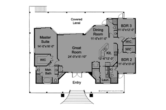 Floor Plan - Main Floor for Cottage House Plan #115-132 - 3 bed, 3 bath