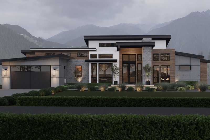 Architectural House Design - Contemporary Exterior - Front Elevation Plan #1066-317