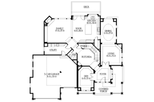 Floor Plan - Main Floor for Victorian House Plan #132-477 - 5 bed, 4.5 bath