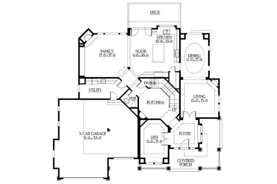 Floor Plan - Main Floor for Victorian House Plan #132-477 - 5 bed, 4.5 bath