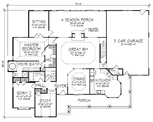 Home Plan - Country Floor Plan - Main Floor Plan #320-424