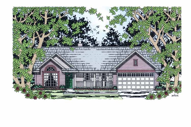 Home Plan - Exterior - Front Elevation 3 for Country House Plan #42-596 - 3 bed, 2 bath