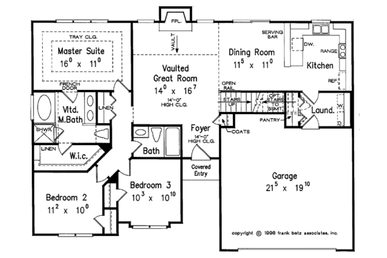 Floor Plan - Main Floor for Country House Plan #927-590 - 3 bed, 2 bath