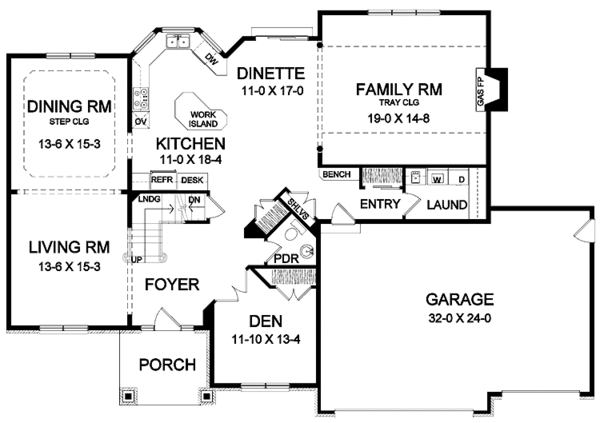 Home Plan - Classical Floor Plan - Main Floor Plan #328-390