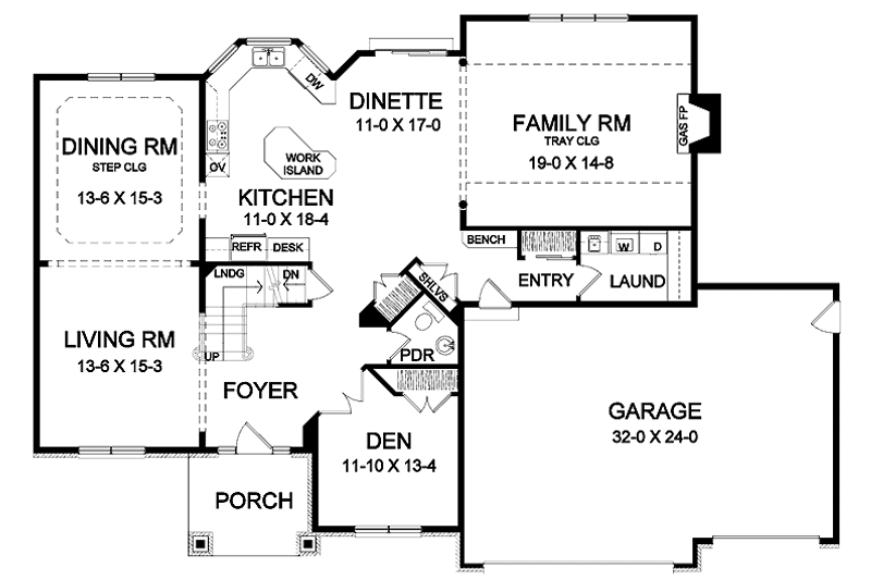 Home Plan - Floor Plan - Main Floor for Classical House Plan #328-390 - 4 bed, 3.5 bath