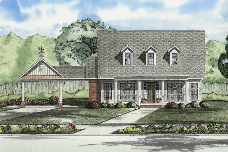 Architectural House Design - Colonial Exterior - Front Elevation Plan #17-2861