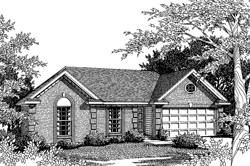 Dream House Plan - Exterior - Front Elevation 3 for Ranch House Plan #952-190 - 3 bed, 2 bath