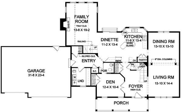 Dream House Plan - Country Floor Plan - Main Floor Plan #328-382