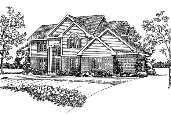 Exterior - Front Elevation for Traditional House Plan #72-1115 - 4 bed, 2.5 bath