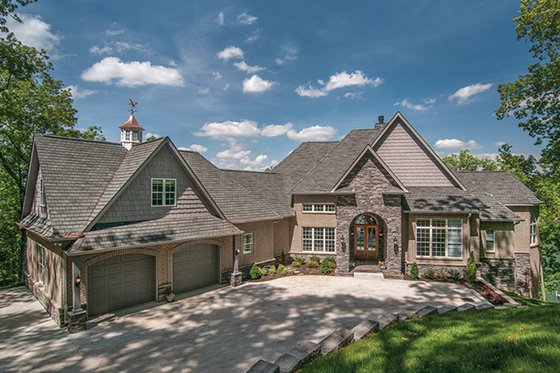 Exterior - Front Elevation 3 for European House Plan #929-896 - 5 bed, 5.5 bath