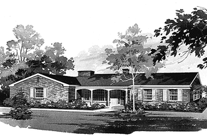 Home Plan - Exterior - Front Elevation for Country House Plan #72-509 - 3 bed, 2.5 bath