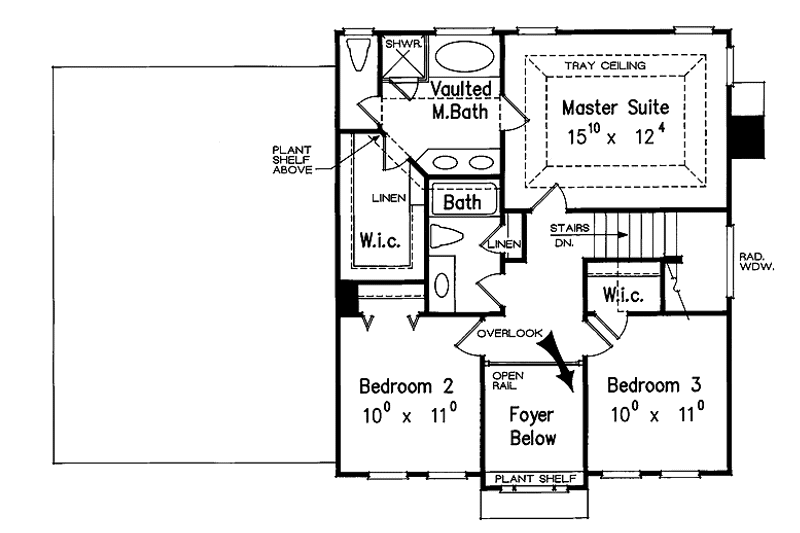 Dream House Plan - Floor Plan - Upper Floor for Colonial House Plan #927-136 - 3 bed, 2.5 bath