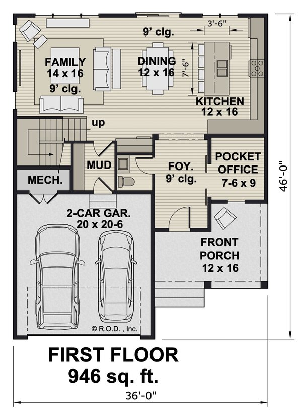 House Blueprint - Craftsman Floor Plan - Main Floor Plan #51-1472