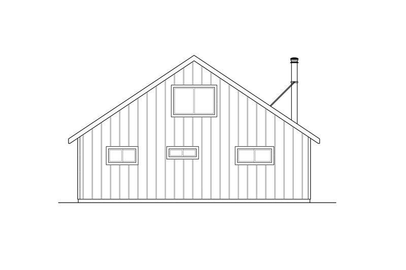 House Design - Exterior - Rear Elevation for Cabin House Plan #124-1128 - 2 bed, 2 bath