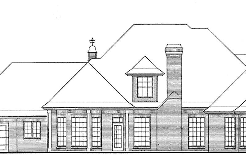 Home Plan - Exterior - Rear Elevation for European House Plan #310-1129 - 4 bed, 3.5 bath