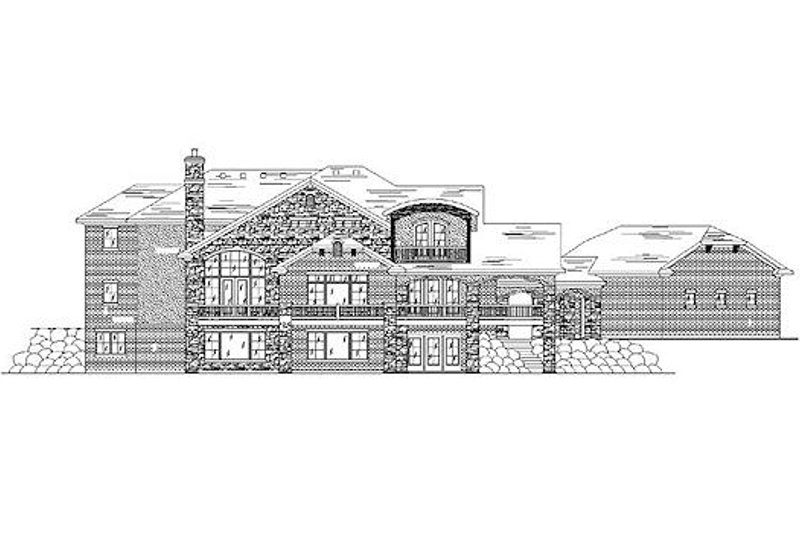 Dream House Plan - Exterior - Rear Elevation for European House Plan #5-431 - 6 bed, 5.5 bath