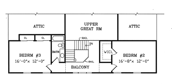 Home Plan - Victorian Floor Plan - Upper Floor Plan #314-217