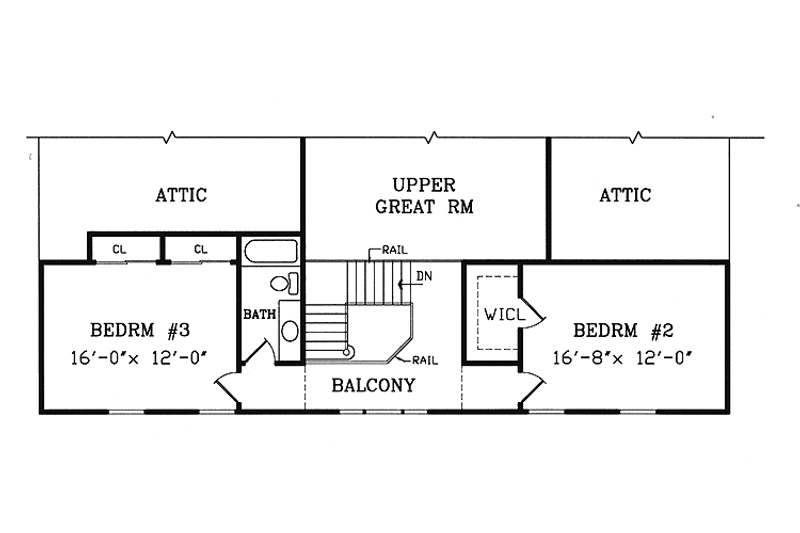 Architectural House Design - Floor Plan - Upper Floor for Victorian House Plan #314-217 - 4 bed, 3 bath