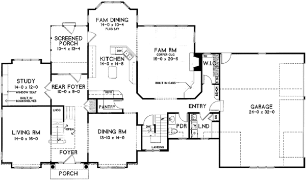Home Plan - Traditional Floor Plan - Main Floor Plan #328-458