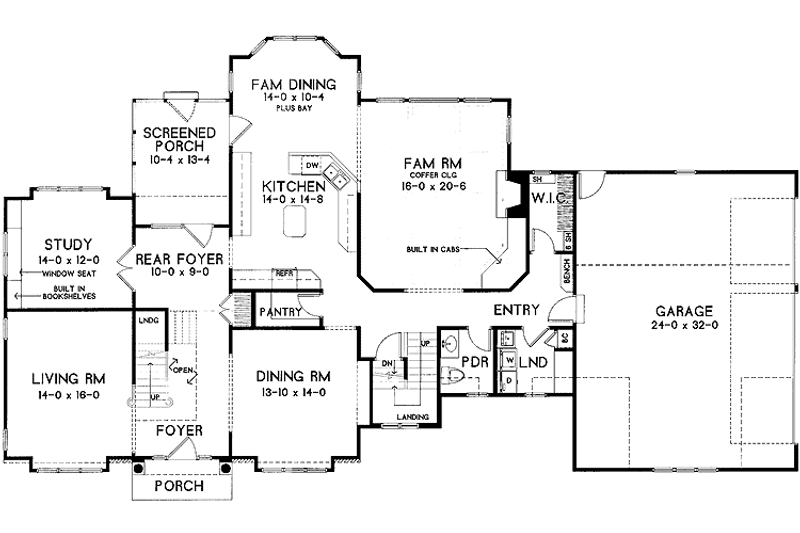 Home Plan - Floor Plan - Main Floor for Traditional House Plan #328-458 - 4 bed, 3.5 bath