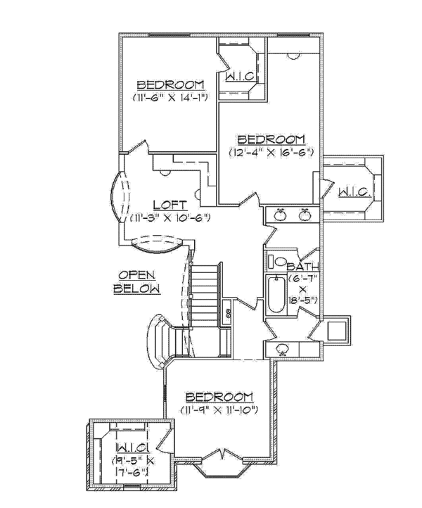 House Plan Design - European Floor Plan - Upper Floor Plan #945-76