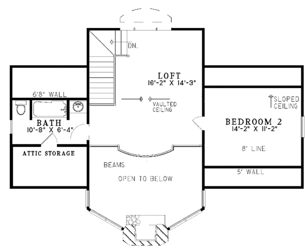 Home Plan - Contemporary Floor Plan - Upper Floor Plan #17-3130