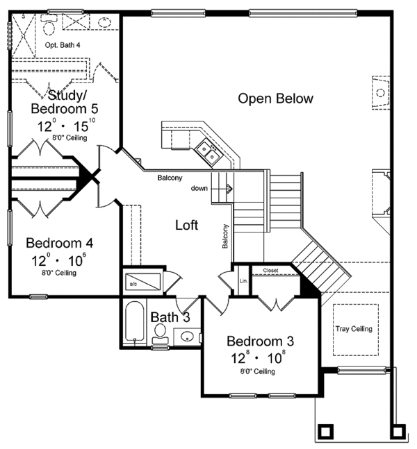 House Design - Mediterranean Floor Plan - Upper Floor Plan #1015-4