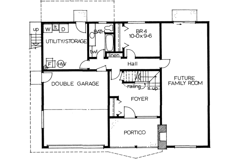 Dream House Plan - Floor Plan - Main Floor for Modern House Plan #126-108 - 4 bed, 3 bath