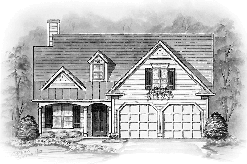 Architectural House Design - Country Exterior - Front Elevation Plan #54-200