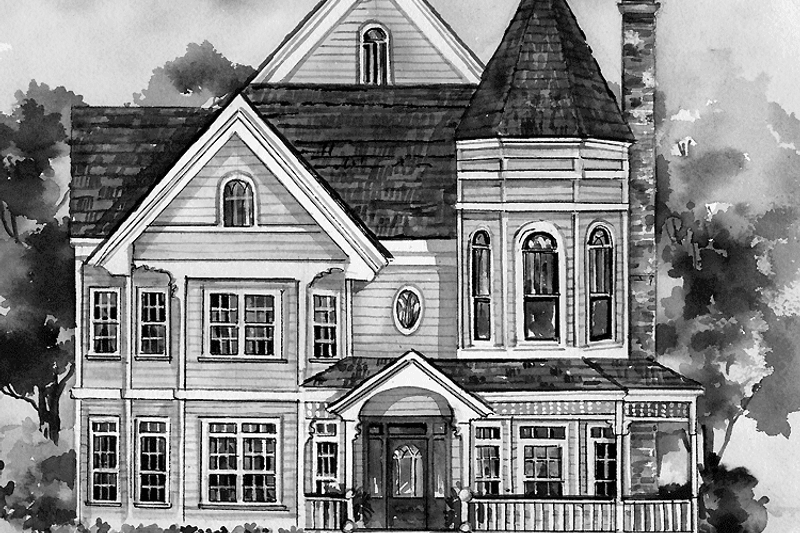 Architectural House Design - Victorian Exterior - Front Elevation Plan #1014-64