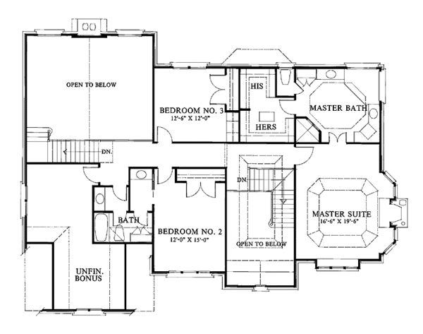 Dream House Plan - Traditional Floor Plan - Upper Floor Plan #429-75
