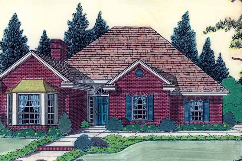 Dream House Plan - European Exterior - Front Elevation Plan #310-1222