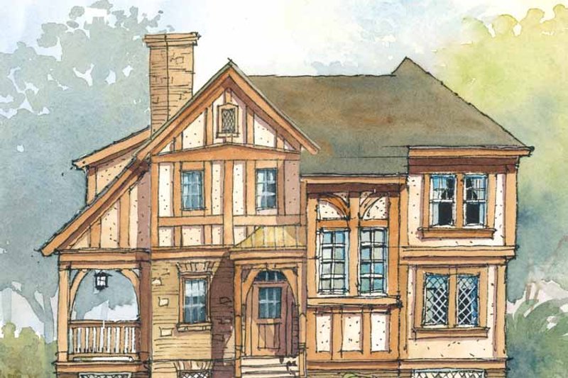 Architectural House Design - Tudor Exterior - Front Elevation Plan #429-319