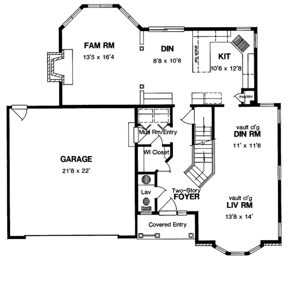Home Plan - Traditional Floor Plan - Main Floor Plan #316-159