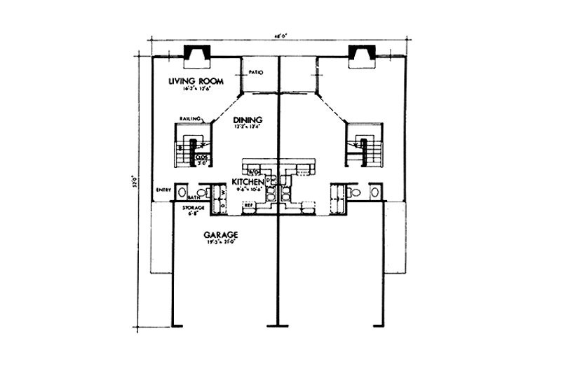 Home Plan - Floor Plan - Main Floor for Prairie House Plan #320-1233 - 3 bed, 2.5 bath