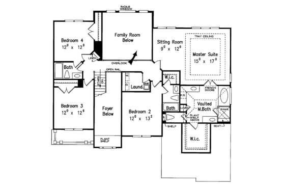 Floor Plan - Upper Floor for Colonial House Plan #927-222 - 5 bed, 4.5 bath