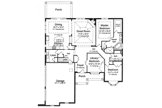 Floor Plan - Main Floor for Traditional House Plan #46-514 - 3 bed, 2 bath