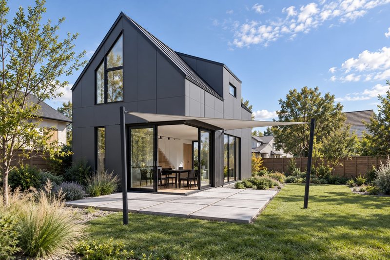 Architectural House Design - Exterior - Rear Elevation 1 for Contemporary House Plan #80-232 - 2 bed, 1.5 bath