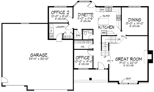 House Plan Design - Traditional Floor Plan - Main Floor Plan #51-846