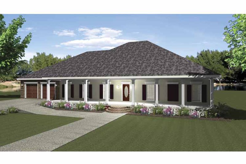 Architectural House Design - Exterior - Front Elevation 3 for Country House Plan #44-212 - 4 bed, 2.5 bath