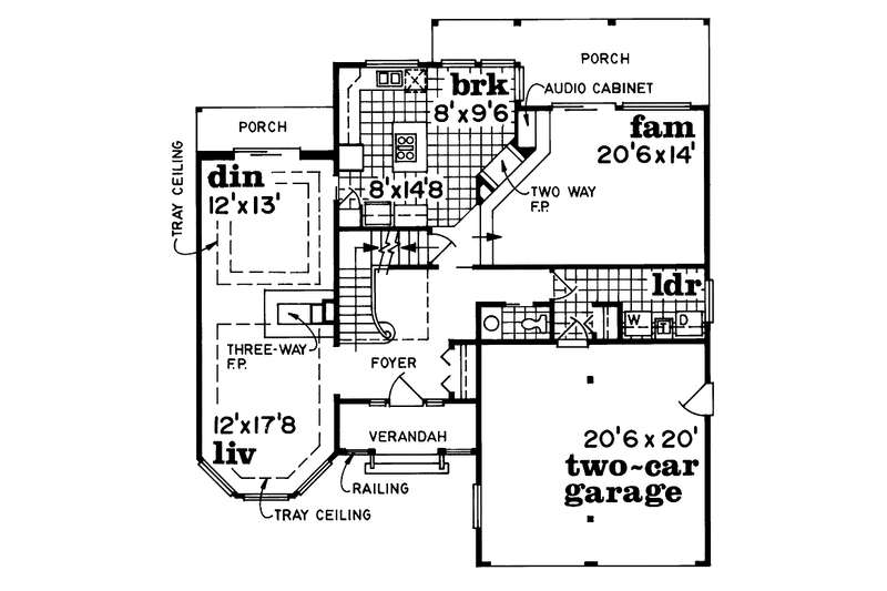 House Blueprint - Floor Plan - Main Floor for Traditional House Plan #47-771 - 4 bed, 2.5 bath