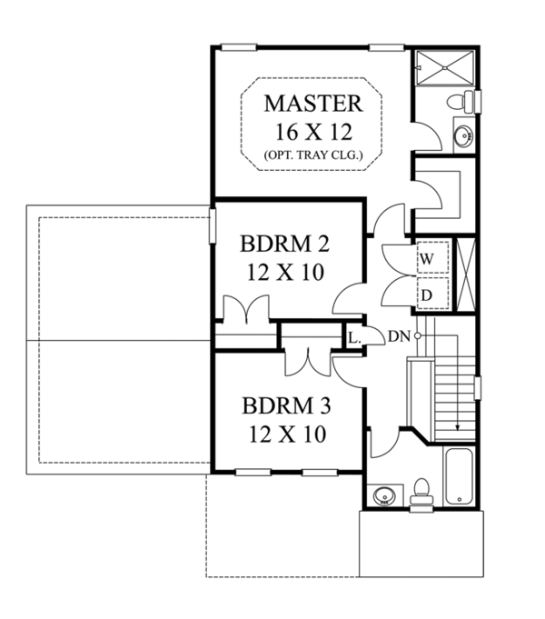 House Blueprint - Colonial Floor Plan - Upper Floor Plan #1053-46