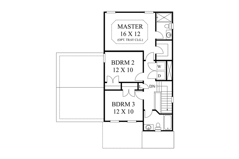 House Design - Floor Plan - Upper Floor for Colonial House Plan #1053-46 - 3 bed, 2.5 bath