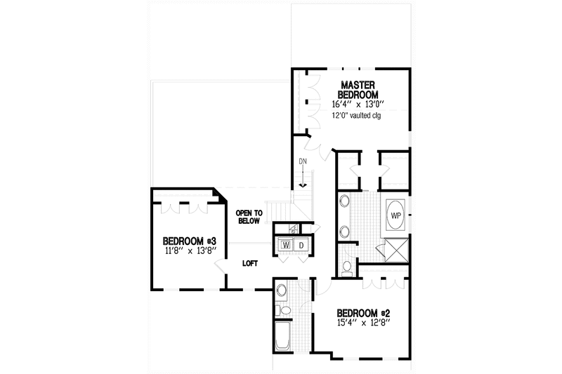 Architectural House Design - Floor Plan - Upper Floor for European House Plan #953-108 - 3 bed, 2.5 bath