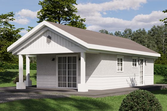 Exterior - Front Elevation 3 for Traditional House Plan #1106-150 - 1 bed, 1 bath