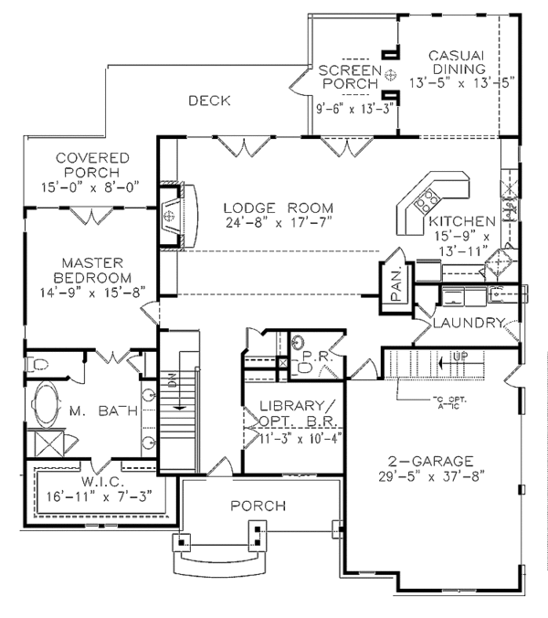 Dream House Plan - Traditional Floor Plan - Main Floor Plan #54-256