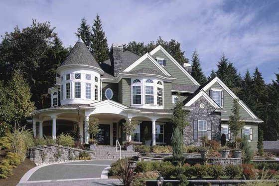 Exterior - Front Elevation 5 for Victorian House Plan #132-255 - 4 bed, 4.5 bath