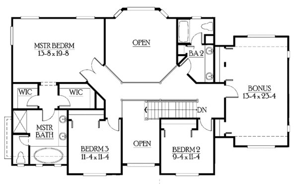 Dream House Plan - Craftsman Floor Plan - Upper Floor Plan #132-324